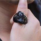 Natural Gold Sheen Obsidian Pixiu Ring