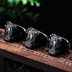 Natural Gold Sheen Obsidian Pixiu Ring