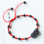 Obsidian Pixiu Rope Bracelet-Handcrafted Pixiu Totem, Symbol of Resilience