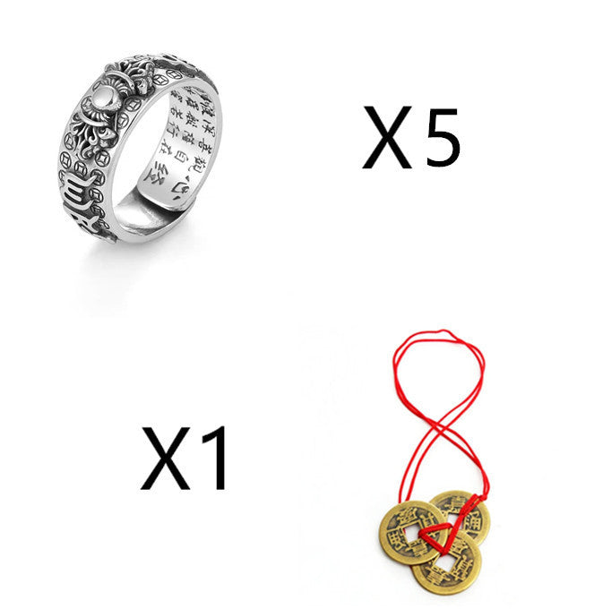 Little Pixiu Heart Sutra Ring