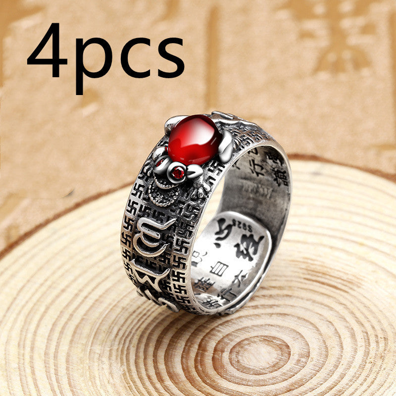 Little Pixiu Heart Sutra Ring