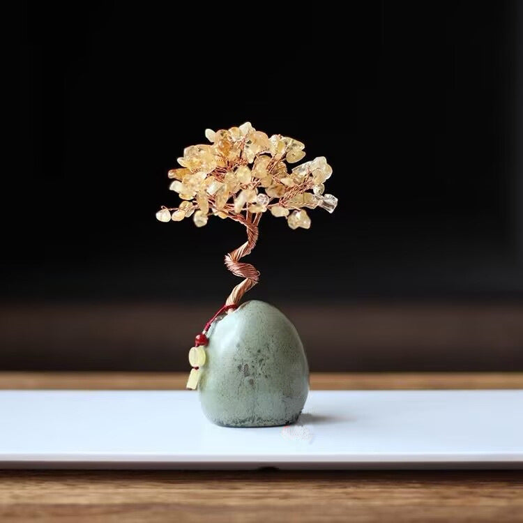 Natural Citrine Pachira Macrocarpa Lucky Ornaments