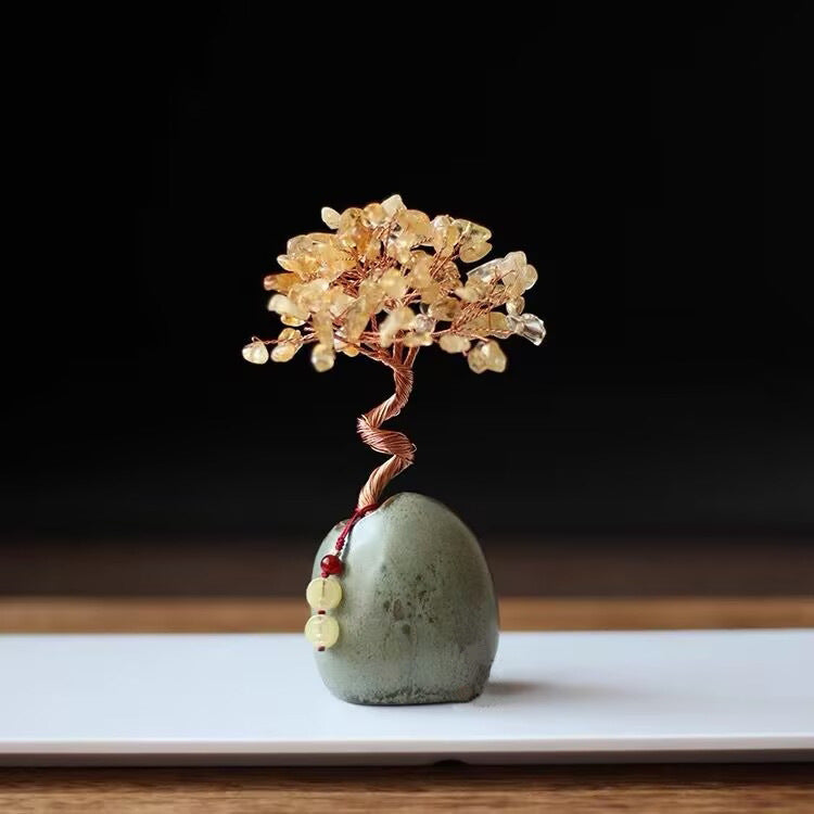 Natural Citrine Pachira Macrocarpa Lucky Ornaments