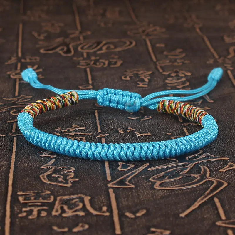 Handmade Tibetan Buddhist Braided King Kong Knot Colorful String Bracelet-Amulet