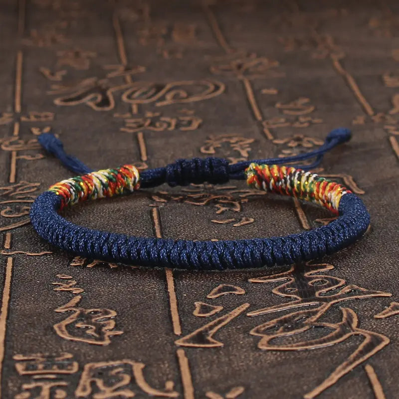 Handmade Tibetan Buddhist Braided King Kong Knot Colorful String Bracelet-Amulet
