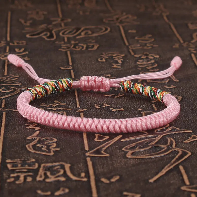 Handmade Tibetan Buddhist Braided King Kong Knot Colorful String Bracelet-Amulet