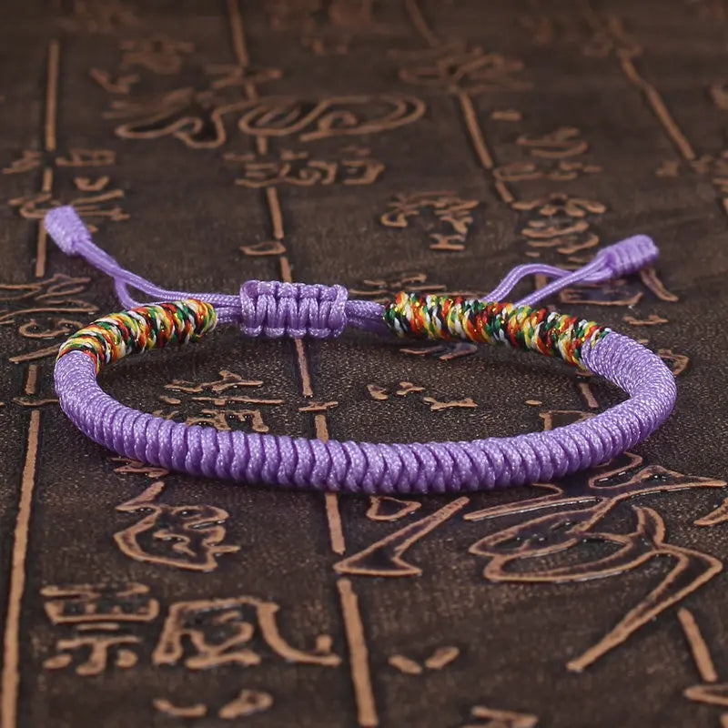 Handmade Tibetan Buddhist Braided King Kong Knot Colorful String Bracelet-Amulet