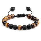 Tiger Eye Stone Beads Bracelet-Attracts Luck & Courage