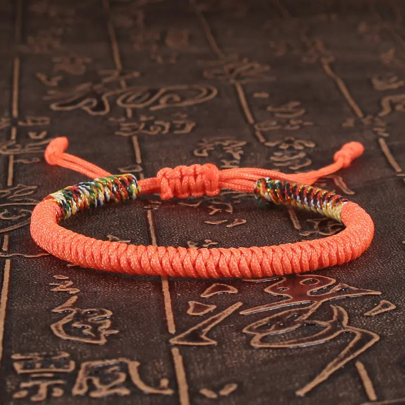 Handmade Tibetan Buddhist Braided King Kong Knot Colorful String Bracelet-Amulet