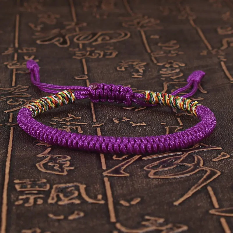 Handmade Tibetan Buddhist Braided King Kong Knot Colorful String Bracelet-Amulet