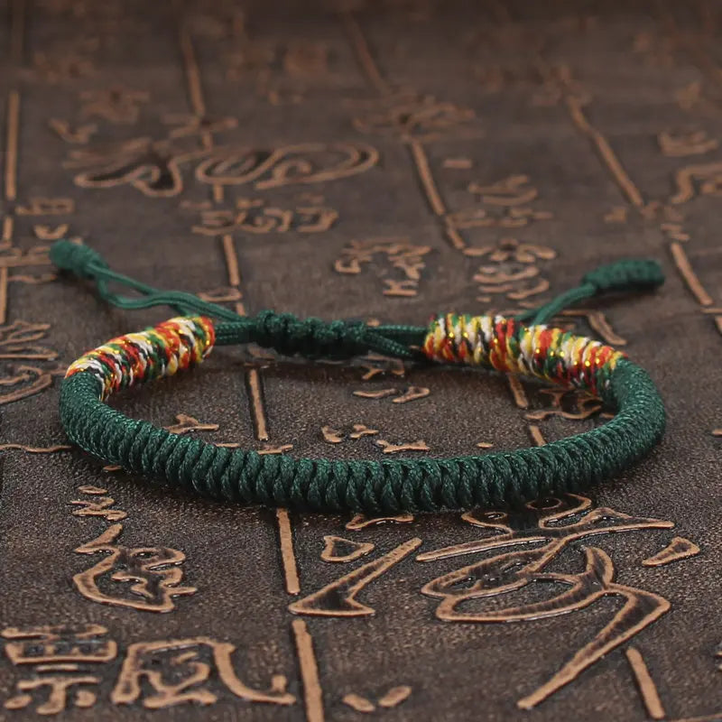 Handmade Tibetan Buddhist Braided King Kong Knot Colorful String Bracelet-Amulet