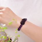 Purple Crystal  Pixiu Bracelet -Attracts Wealth & Brings Courage