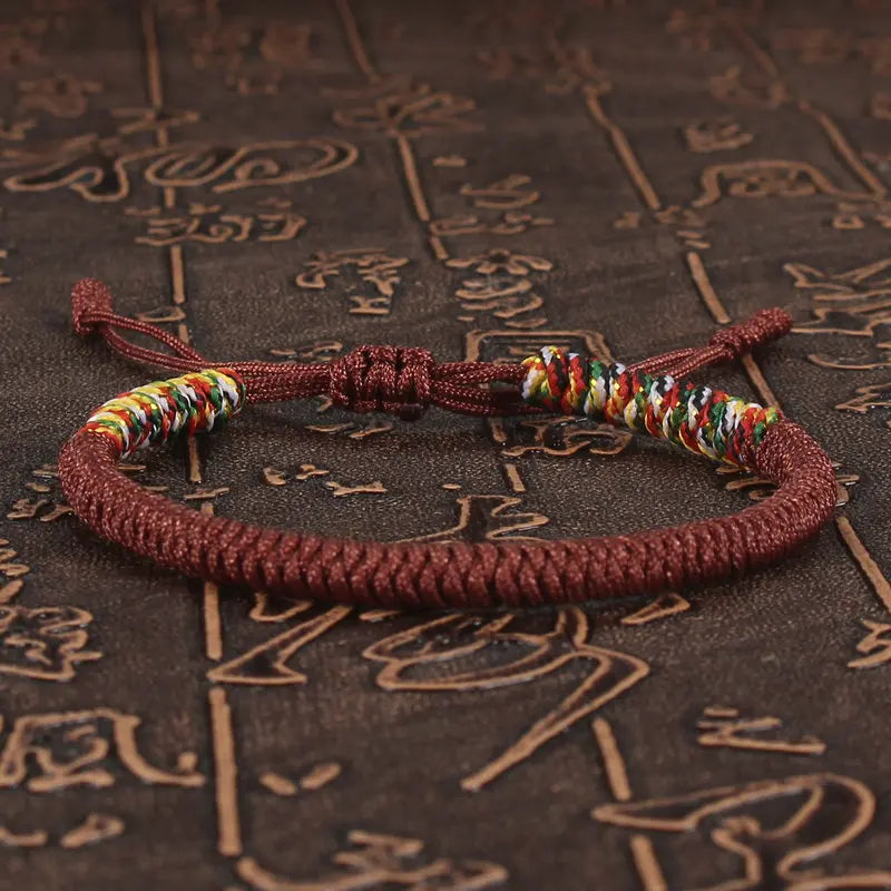 Handmade Tibetan Buddhist Braided King Kong Knot Colorful String Bracelet-Amulet