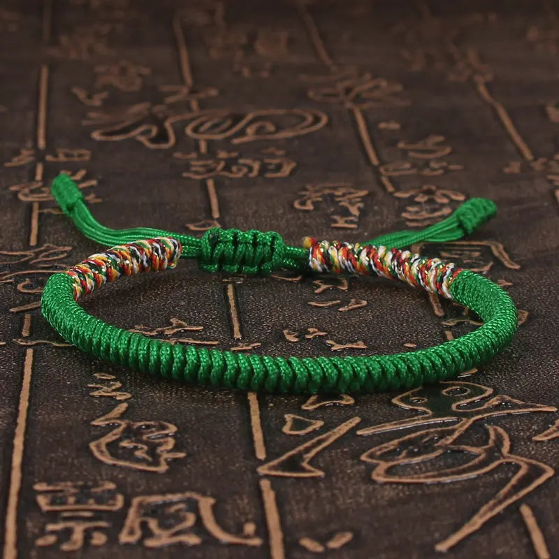 Handmade Tibetan Buddhist Braided King Kong Knot Colorful String Bracelet-Amulet