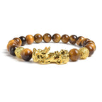 Fengshui Pixiu Tiger Eye Stone/Obsidian Beads Bracelet-Attracts wealth luck