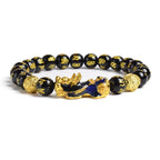 Fengshui Pixiu Tiger Eye Stone/Obsidian Beads Bracelet-Attracts wealth luck