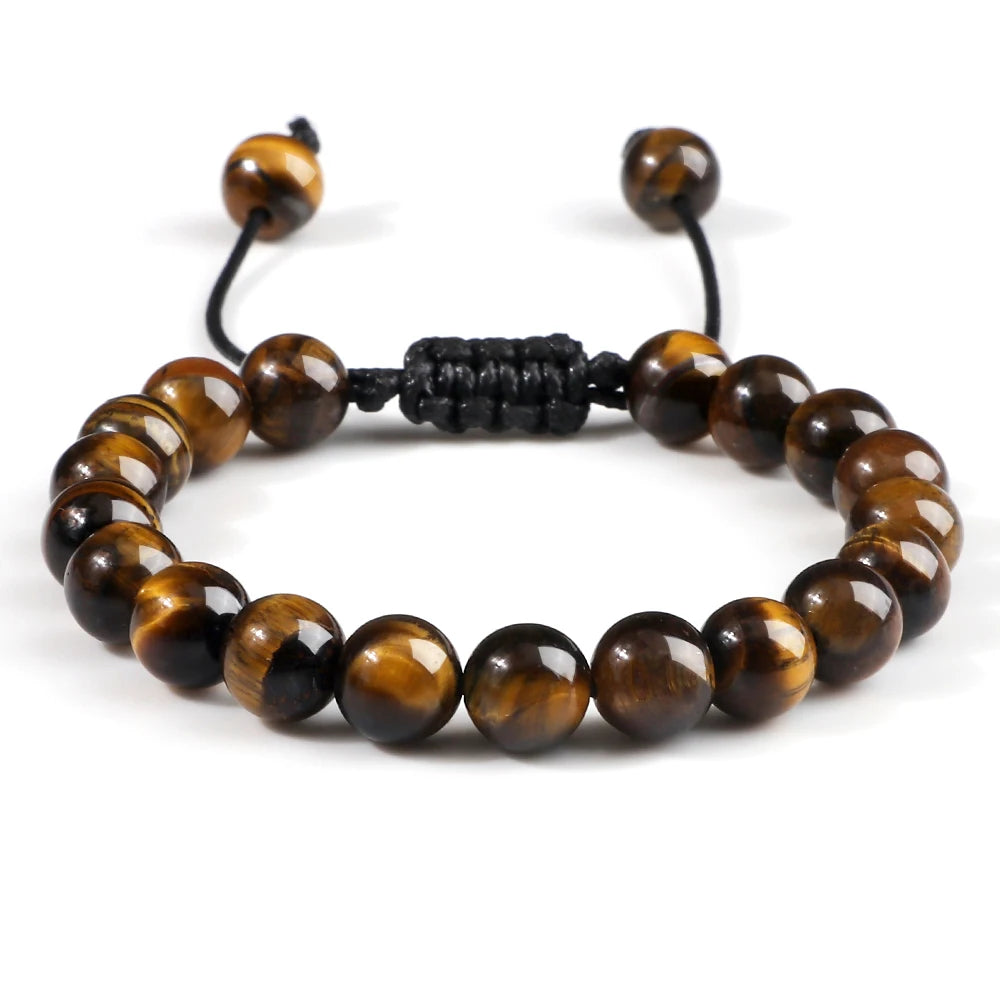 Tiger Eye Stone Beads Bracelet-Attracts Luck & Courage