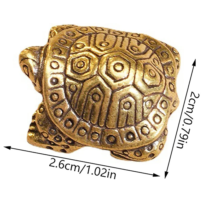 Retro Copper Turtle Figurine Home Decor and Fengshui Ornament - Brings Health and Longevity