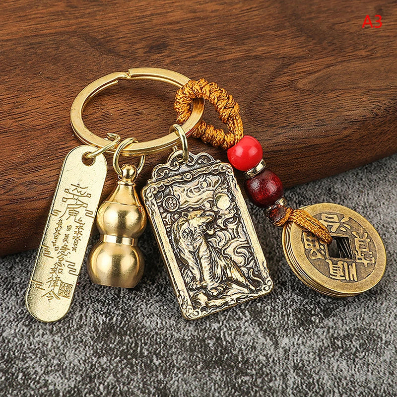 Twelve Chinese Zodiac/Gourd/Five Emperors Feng Shui Keychain - Attracts wealth and Wards off evil spirits
