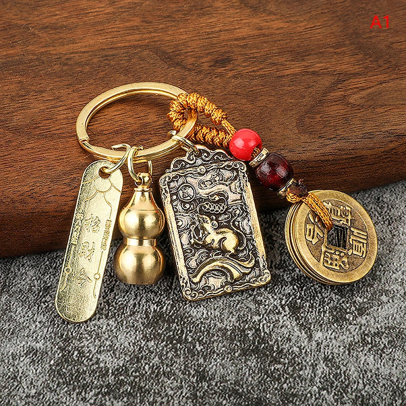 Twelve Chinese Zodiac/Gourd/Five Emperors Feng Shui Keychain - Attracts wealth and Wards off evil spirits