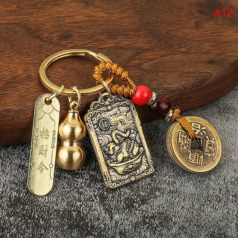 Twelve Chinese Zodiac/Gourd/Five Emperors Feng Shui Keychain - Attracts wealth and Wards off evil spirits