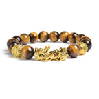 Fengshui Pixiu Tiger Eye Stone/Obsidian Beads Bracelet-Attracts wealth luck