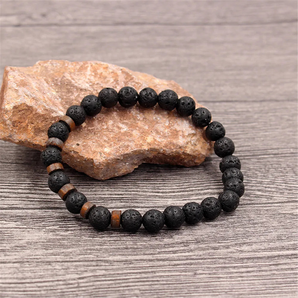 Volcanic Tibetan Buddha Lucky Charm Beads Bracelet-Brings Wisdom and Protection