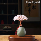 Natural Crystal Rose Quartz Amethyst Tree Bonsai Reiki Decor-Brings Healing