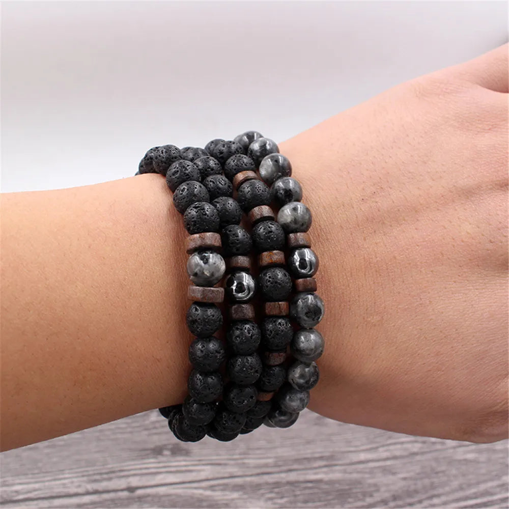 Volcanic Tibetan Buddha Lucky Charm Beads Bracelet-Brings Wisdom and Protection