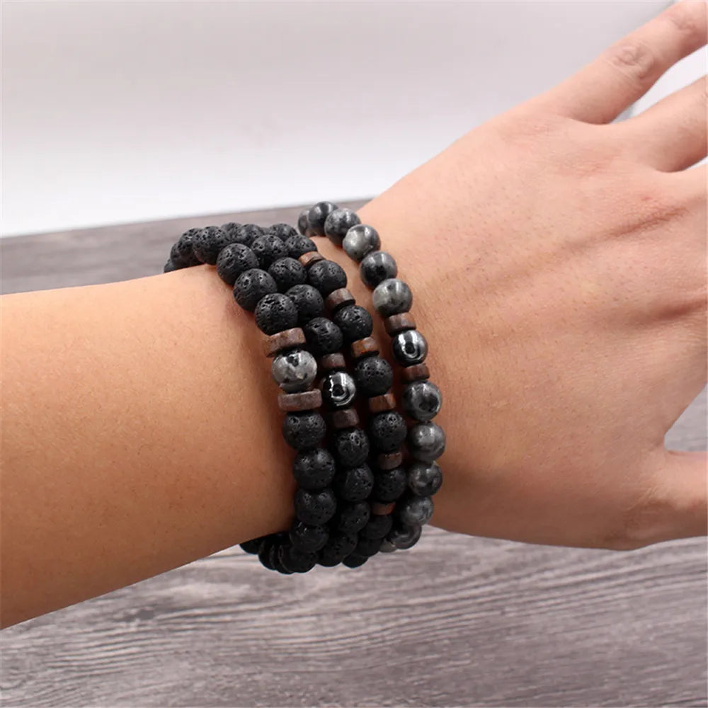 Volcanic Tibetan Buddha Lucky Charm Beads Bracelet-Brings Wisdom and Protection