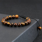 Tiger Eye Stone Beads Bracelet-Attracts Luck & Courage