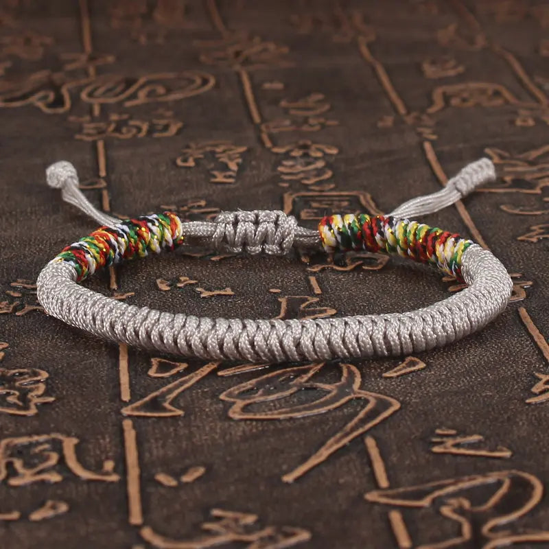 Handmade Tibetan Buddhist Braided King Kong Knot Colorful String Bracelet-Amulet