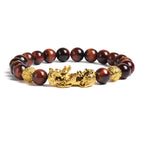 Fengshui Pixiu Tiger Eye Stone/Obsidian Beads Bracelet-Attracts wealth luck