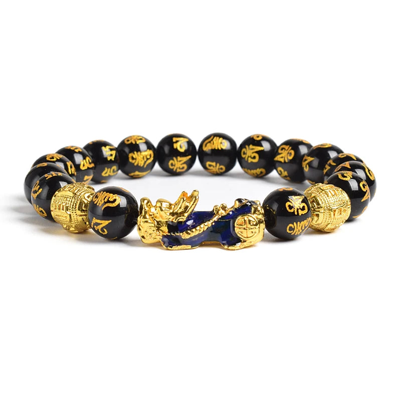 Fengshui Pixiu Tiger Eye Stone/Obsidian Beads Bracelet-Attracts wealth luck