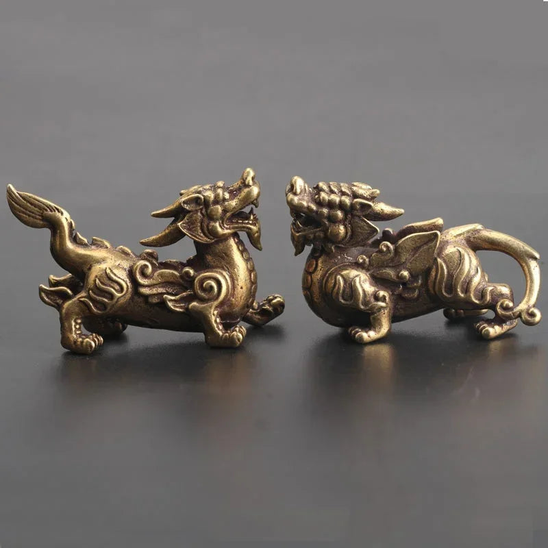 2pcs/Pair Pixiu Copper Home Decor Fengshui Ornament-Attracts Wealth
