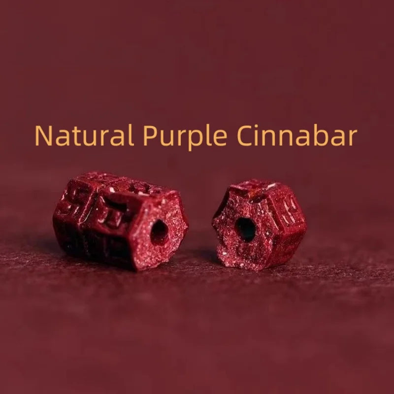 Cinnabar and Sanskrit Six-Syllable Mantra Red String Bracelet - Brings Protection, Wisdom, and Faith.