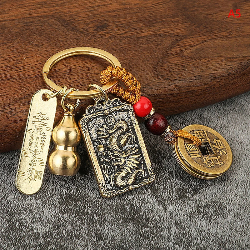Twelve Chinese Zodiac/Gourd/Five Emperors Feng Shui Keychain - Attracts wealth and Wards off evil spirits