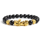Fengshui Pixiu Tiger Eye Stone/Obsidian Beads Bracelet-Attracts wealth luck