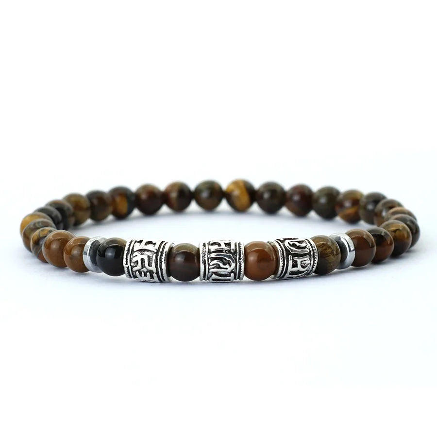 Tibetan Tiger Eyes Wheel Beads Bracelet-Brings Protection & Healing