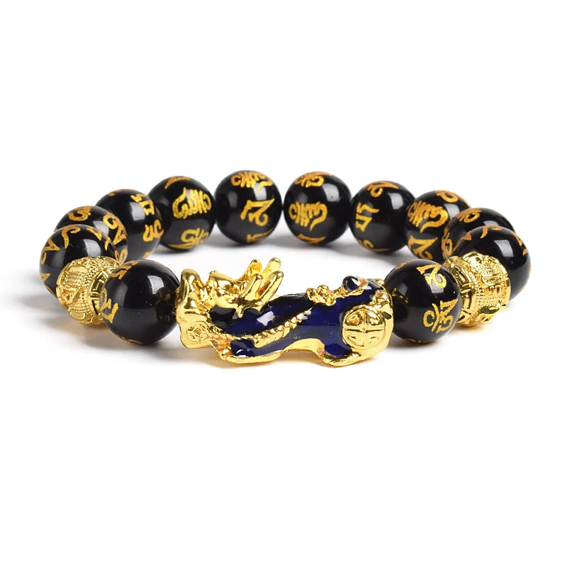 Fengshui Pixiu Tiger Eye Stone/Obsidian Beads Bracelet-Attracts wealth luck