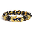 Fengshui Pixiu Tiger Eye Stone/Obsidian Beads Bracelet-Attracts wealth luck