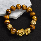 Fengshui Pixiu Tiger Eye Stone/Obsidian Beads Bracelet-Attracts wealth luck
