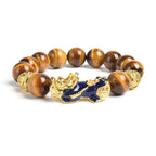 Fengshui Pixiu Tiger Eye Stone/Obsidian Beads Bracelet-Attracts wealth luck