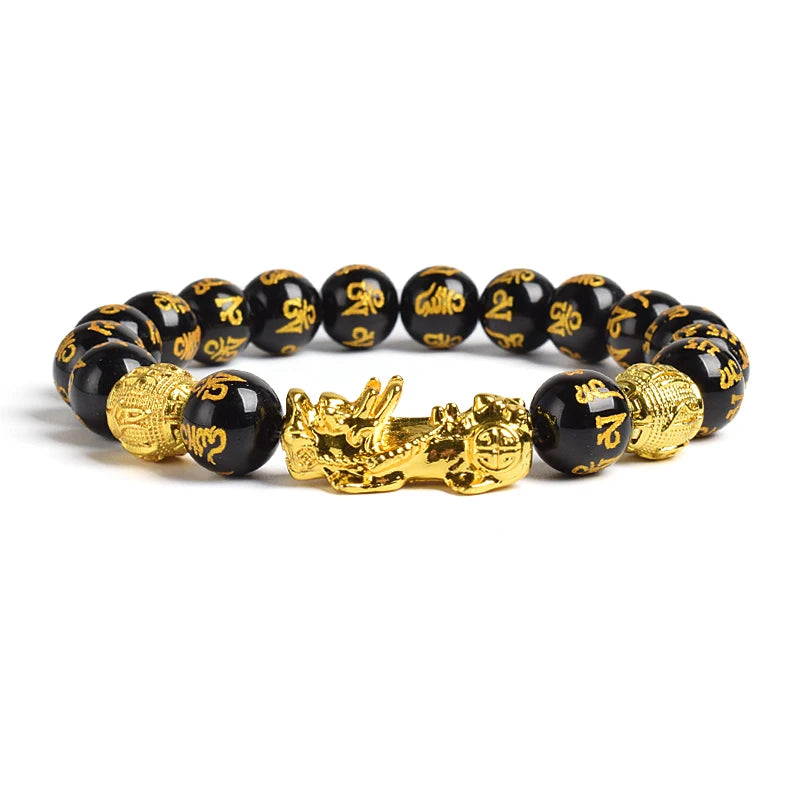 Fengshui Pixiu Tiger Eye Stone/Obsidian Beads Bracelet-Attracts wealth luck