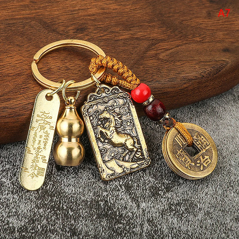 Twelve Chinese Zodiac/Gourd/Five Emperors Feng Shui Keychain - Attracts wealth and Wards off evil spirits
