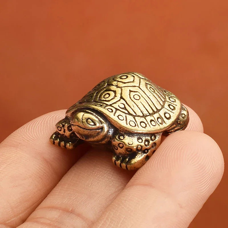 Retro Copper Turtle Figurine Home Decor and Fengshui Ornament - Brings Health and Longevity