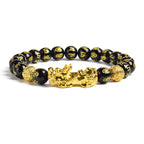 Fengshui Pixiu Tiger Eye Stone/Obsidian Beads Bracelet-Attracts wealth luck