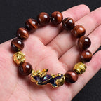 Fengshui Pixiu Tiger Eye Stone/Obsidian Beads Bracelet-Attracts wealth luck