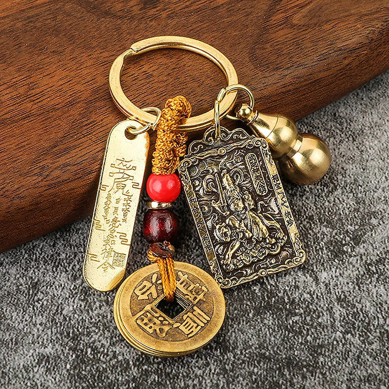 Twelve Chinese Zodiac/Gourd/Five Emperors Feng Shui Keychain - Attracts wealth and Wards off evil spirits