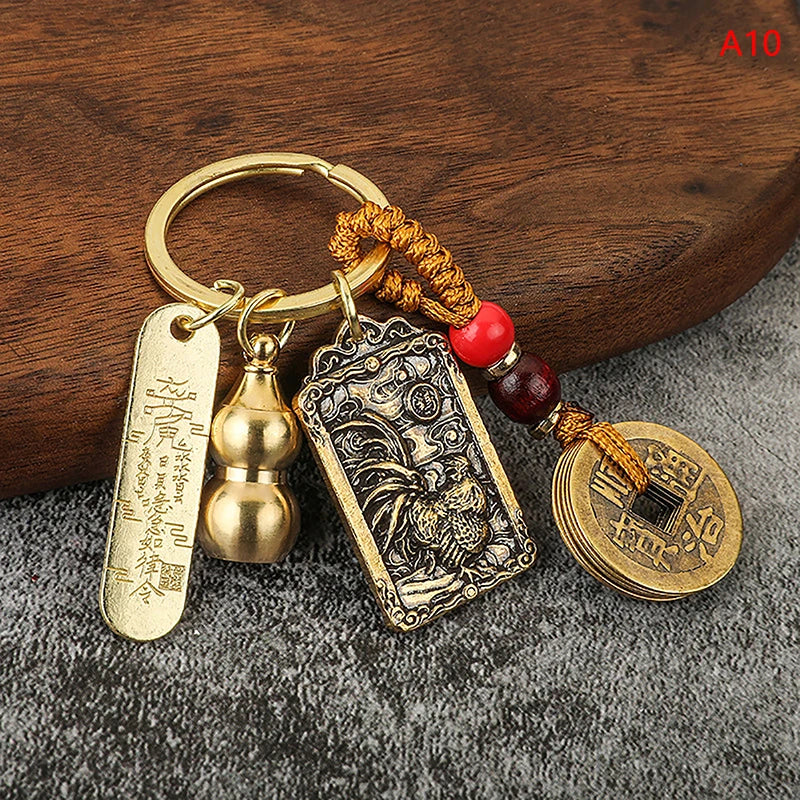 Twelve Chinese Zodiac/Gourd/Five Emperors Feng Shui Keychain - Attracts wealth and Wards off evil spirits